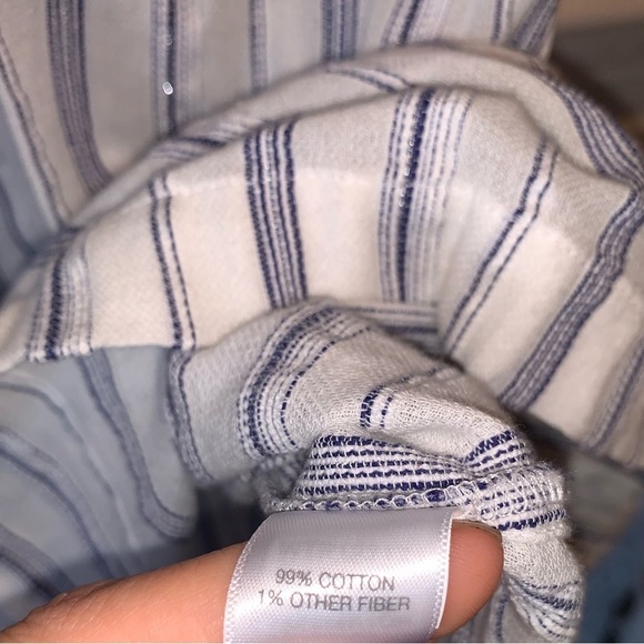 J. Jill Blue White Striped Sleeveless Button Down Tunic Top Size Medium Summer - Picture 5 of 7